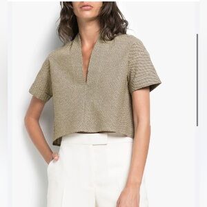 St. Agni Abel Micro Check Cropped Top